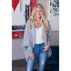 CHLOE SLOUCHY RIBBED BATWING SWEATER grey onesize